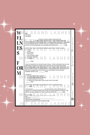 DOWNLOAD & PRINT - CLIENT WELLNESS FORM