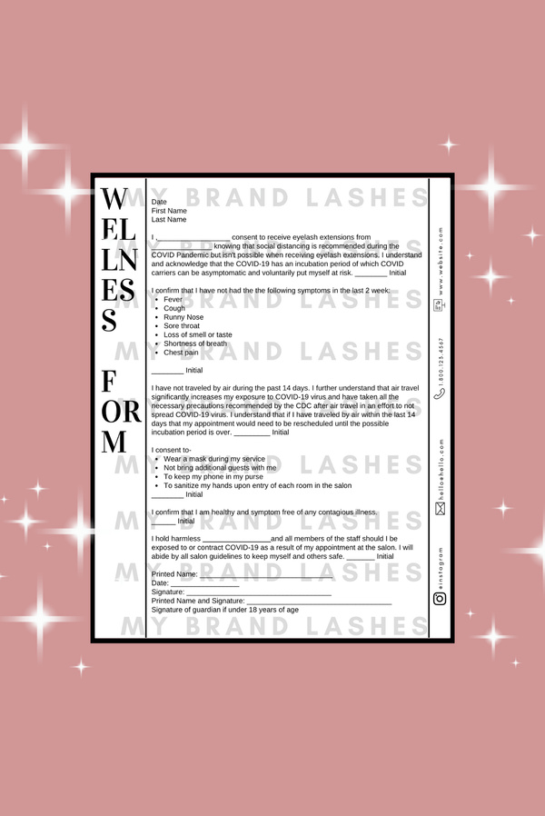 DOWNLOAD & PRINT - CLIENT WELLNESS FORM