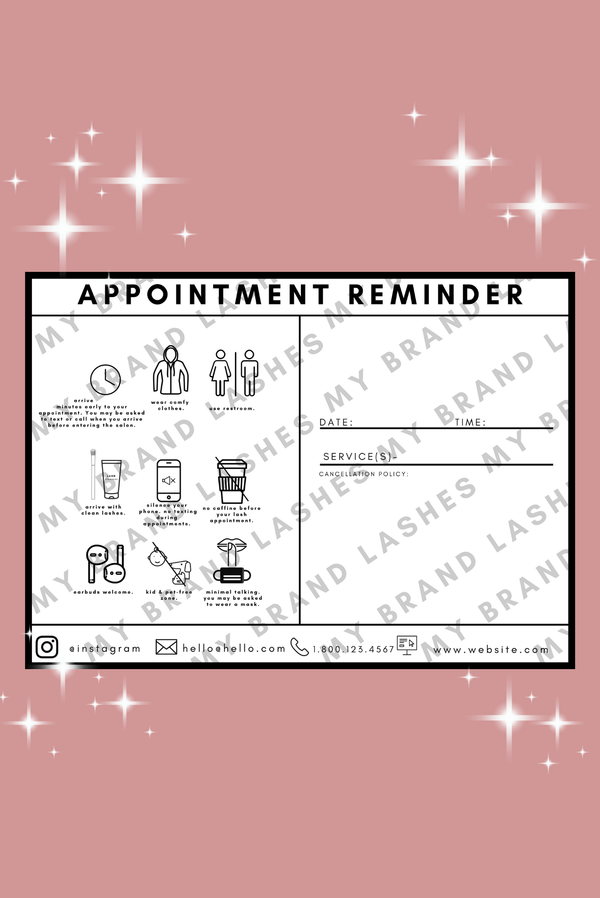 DOWNLOAD & PRINT - APPOINTMENT REMINDER CARDS